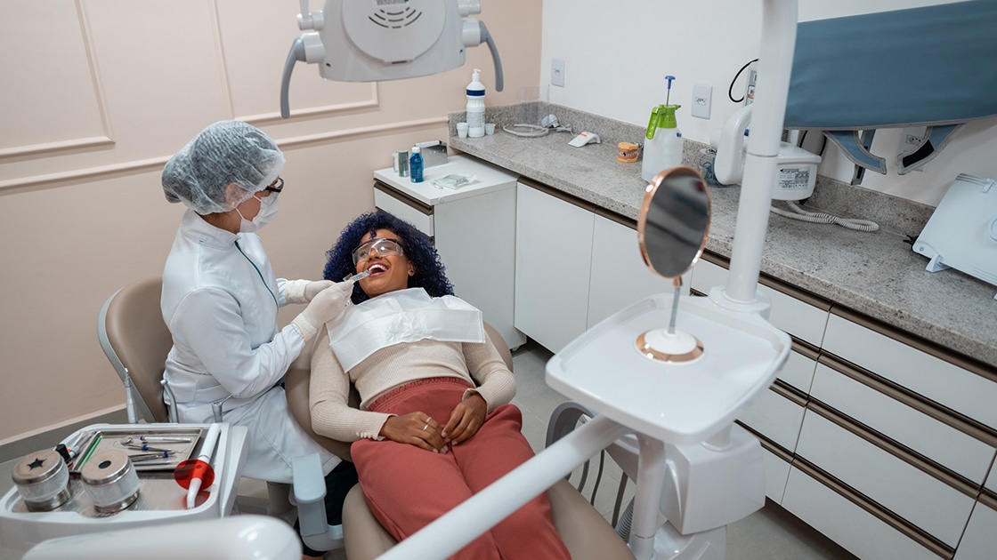 Woman Getting Dental Cleaning